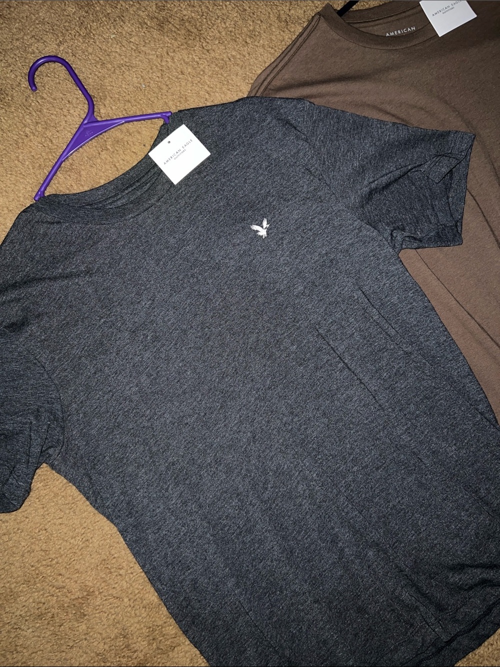 American Eagle Outfitters Short Sleeve Crew T-Shirts - Gray & Brown - Picture 2 of 6